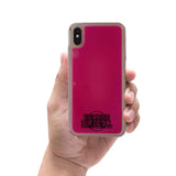 Custom Baseball Emblem iPhone Case in Pink Moving Quicksand - hipave