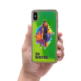 Custom Basketball Partial Figure iPhone Case in Yellow-Green Moving Quicksand - hipave