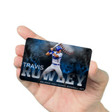 Custom Baseball Metal Card with Blue Powdered Explosion - hipave