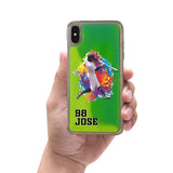 Custom Baseball Partial Figure iPhone Case in Yellow-Green Moving Quicksand - hipave