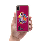 Custom Baseball Partial Figure iPhone Case in Pink Moving Quicksand - hipave