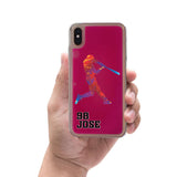 Custom Baseball Splash iPhone Case in Pink Moving Quicksand - hipave
