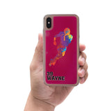 Custom Football Splash iPhone Case in Pink Moving Quicksand - hipave