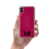 Custom Soccer Silhouette iPhone Case in Pink Moving Quicksand - hipave