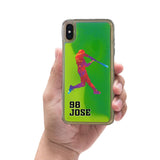 Custom Baseball Splash iPhone Case in Yellow-Green Moving Quicksand - hipave