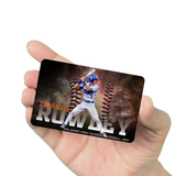 Personalized Baseball Red Powdered Explosion Metal Wallet Card Insert - hipave