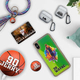 Custom Basketball Partial Figure iPhone Case in Yellow-Green Moving Quicksand - hipave