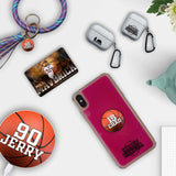 Custom Basketball Emblem iPhone Case in Pink Moving Quicksand - hipave