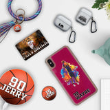 Custom Basketball Partial Figure iPhone Case in Pink Moving Quicksand - hipave