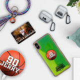 Custom Basketball Emblem iPhone Case in Yellow-Green Moving Quicksand - hipave