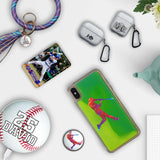 Custom Baseball Splash iPhone Case in Yellow-Green Moving Quicksand - hipave