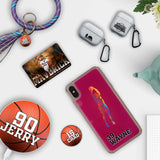 Custom Basketball Splash iPhone Case in Pink Moving Quicksand - hipave