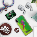 Custom Football Splash iPhone Case in Yellow-Green Moving Quicksand - hipave