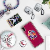 Custom Baseball Partial Figure iPhone Case in Pink Moving Quicksand - hipave