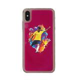 Custom Soccer Partial Figure iPhone Case in Pink Moving Quicksand - hipave