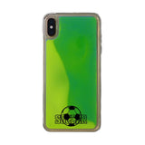 Custom Soccer Emblem iPhone Case in Yellow-Green Moving Quicksand - hipave