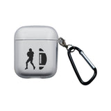 Personalized Football Silhouette Clear Case for Airpods 1 and 2 Charging Case - hipave