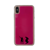 Custom Soccer Silhouette iPhone Case in Pink Moving Quicksand - hipave