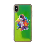 Custom Baseball Partial Figure iPhone Case in Yellow-Green Moving Quicksand - hipave