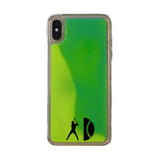 Custom Baseball Silhouette iPhone Case in Yellow-Green Moving Quicksand - hipave