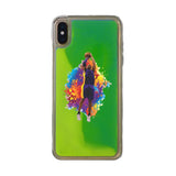 Custom Basketball Partial Figure iPhone Case in Yellow-Green Moving Quicksand - hipave