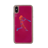 Custom Baseball Splash iPhone Case in Pink Moving Quicksand - hipave