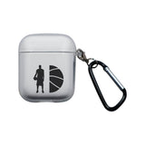 Personalized Basketball Silhouette Clear Case for Airpods 1 and 2 Charging Case - hipave