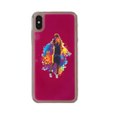 Custom Basketball Partial Figure iPhone Case in Pink Moving Quicksand - hipave