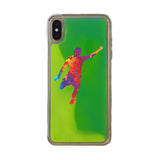 Custom Soccer Splash iPhone Case in Yellow-Green Moving Quicksand - hipave