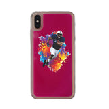 Custom Football Partial Figure iPhone Case in Pink Moving Quicksand - hipave