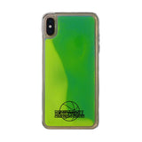 Custom Basketball Emblem iPhone Case in Yellow-Green Moving Quicksand - hipave
