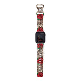 Personalized Leopard + Roses Watch Band with Name for Apple Watch - hipave