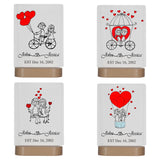 Custom LED Plaque with Couple Illustration and Names | Thick Clear Acrylic - hipave