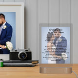 Custom LED Plaque with Wedding Vows | Thick Clear Acrylic - hipave
