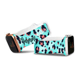 Personalized Peach & Blue Leopard Watch Band with Name for Apple Watch