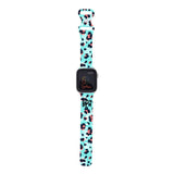 Personalized Peach & Blue Leopard Watch Band with Monogram for Apple Watch - hipave