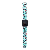 Personalized Peach & Blue Leopard Watch Band with Name for Apple Watch - hipave