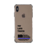 Custom Thin Blue Line Flag iPhone Case in Clear - hipave