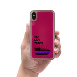 Custom Thin Blue Line Flag iPhone Case in Pink Moving Quicksand - hipave