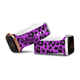 Personalized Purple Leopard Watch Band with Name for Apple Watch