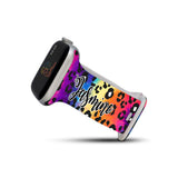 Personalized Tie Dye Leopard Watch Band with Name for Apple Watch - hipave
