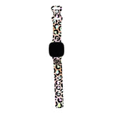 Personalized Rainbow Leopard Watch Band with Monogram for Fitbit Versa 3 & Fitbit Sense - hipave