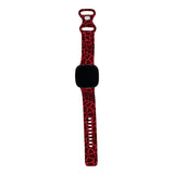 Personalized Red Leopard Watch Band with Monogram for Fitbit Versa 3 & Fitbit Sense - hipave