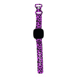 Personalized Purple Leopard Watch Band with Monogram for Fitbit Versa 3 & Fitbit Sense - hipave