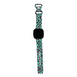 Personalized Blue & Pink Leopard Watch Band with Name for Fitbit Versa 3 & Fitbit Sense - hipave