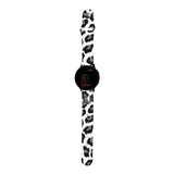 Personalized Black & White Leopard 20mm Watch Band with Monogram for Samsung, Garmin and Others - hipave