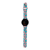 Personalized Turquoise Leopard 20mm Watch Band with Name for Samsung, Garmin and Others - hipave
