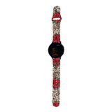 Personalized Leopard + Roses 20mm Watch Band with Name for Samsung, Garmin and Others - hipave