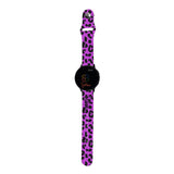 Personalized Purple Leopard 20mm Watch Band with Name for Samsung, Garmin and Others - hipave
