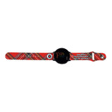 Personalized Medical Alert 20mm Watch Band for Samsung, Garmin and Others (Red Plaid) - hipave